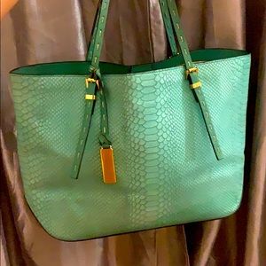 Michael Kors Green Python tote